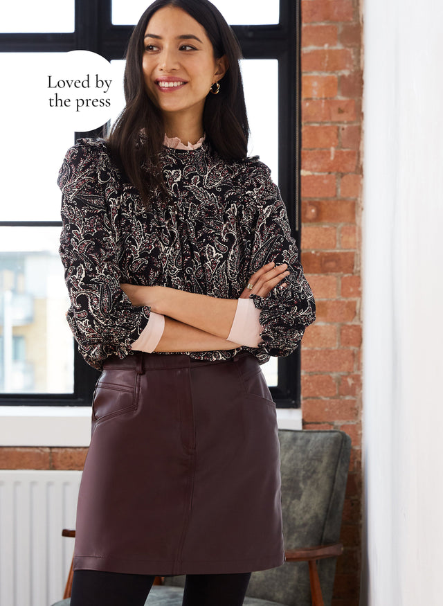 Sacha Upcycled Leather Skirt